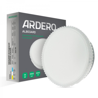 Накладний світлодіодний світильник Ardero AL803ARD 36W коло ДЕКОР 3060Lm 5000K 230*40mm