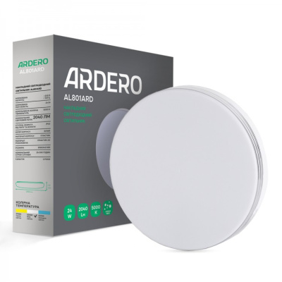 Накладний світлодіодний світильник Ardero AL801ARD 24W коло 2040Lm 5000K 180*40mm