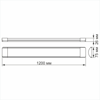 LED свiтильник лiнiйний  TITANUM 36W 1.2М 6500K