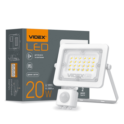 Прожектор 20W 230V 5000K IP65 VL-F2e-205W з датчиком руху та освітленості VIDEX