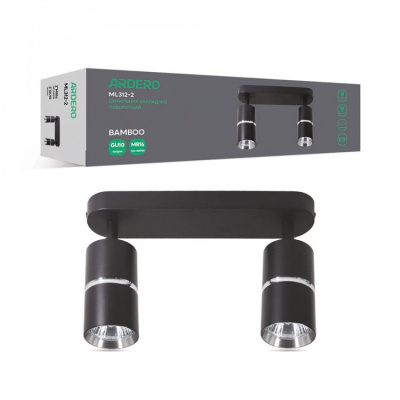 Накладний поворотний світильник Ardero ML312-2 BAMBOO GU10 чорний+хром