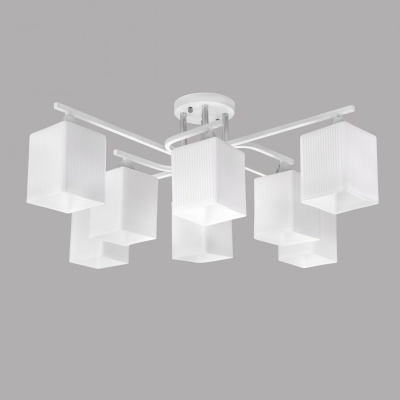 Люстра стельова білого кольору на 8 плафони Свет SR-N6193/8 WT+CH