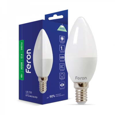Світлодіодна лампа Feron Econom Light 4W E14 4000K lb-720
