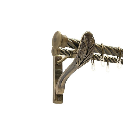 Карниз металевий Orvit Дуо двохрядний 25/19 мм ретро 240см антик кручена/кручена