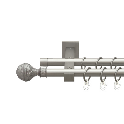 Карниз металевий Orvit Арабеска двохрядний 19/19 мм техно 160см сатин