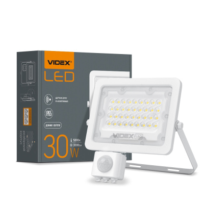 Прожектор 30W 230V 5000K IP65 VL-F2e-305W з датчиком руху та освітленості VIDEX