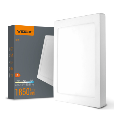 LED Світильник накладний квадратний VIDEX 18W 3000-4000- 5000K white