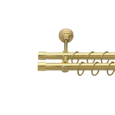 Карниз металевий Orvit Заглушка двохрядний 19/19 мм 160см золото