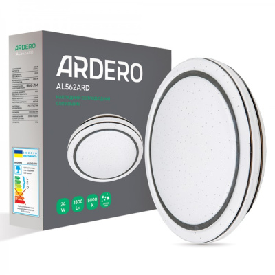 Накладний світлодіодний світильник Ardero AL562ARD коло зіркове 24W 1800Lm 5000K 330*60mm