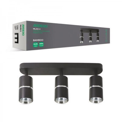 Накладний поворотний світильник Ardero ML312-3 BAMBOO GU10 чорний+хром