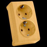 Розетка 2-а з/з дуб накладна VI-KO-VERA