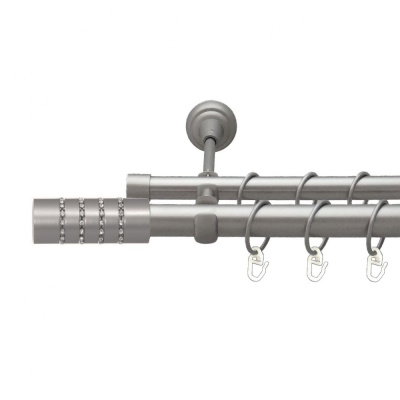 Карниз металевий Orvit Барамелла двохрядний 25/19 мм 300см сатин