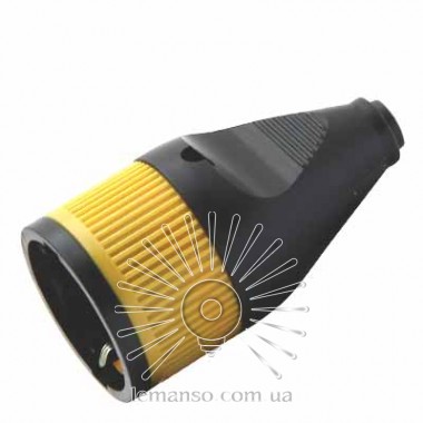 Гніздо пряме+жовтий фіксатор  з/з чорне Lemanso 