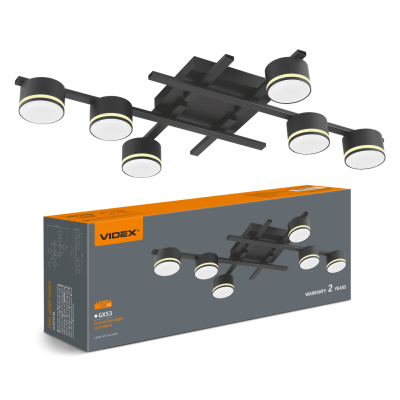 Світильник VIDEX під лампу 6xGX53 накладний чорнийй VL-SPF31-6B
