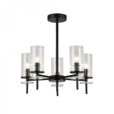 Люстра Ardero BL1750-1 під лампу 5* E14 чорна CHICAGO 450*470