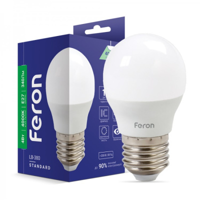 Світлодіодна лампа Feron 4W E27 4000K LB-380
