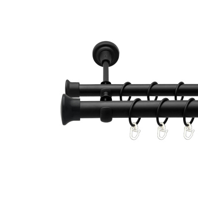 Карниз металевий Orvit Дуо двохрядний 25/19 мм 200см чорний