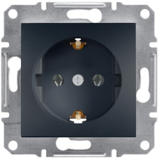 Розетка одинарна Schneider Electric Asfora з заземленням антрацит EPH2900171