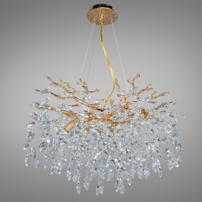 Кришталева люстра "Гліцинія" 8 ламп золото  608-600GD