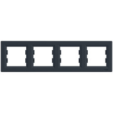 Рамка 4-а антрацит горизонтальна ASFORA